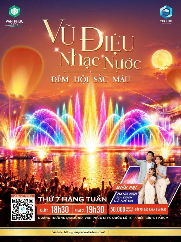 Thứ 7 xem nhạc nước tại Van Phuc City – Vũ Điệu Nhạc Nước